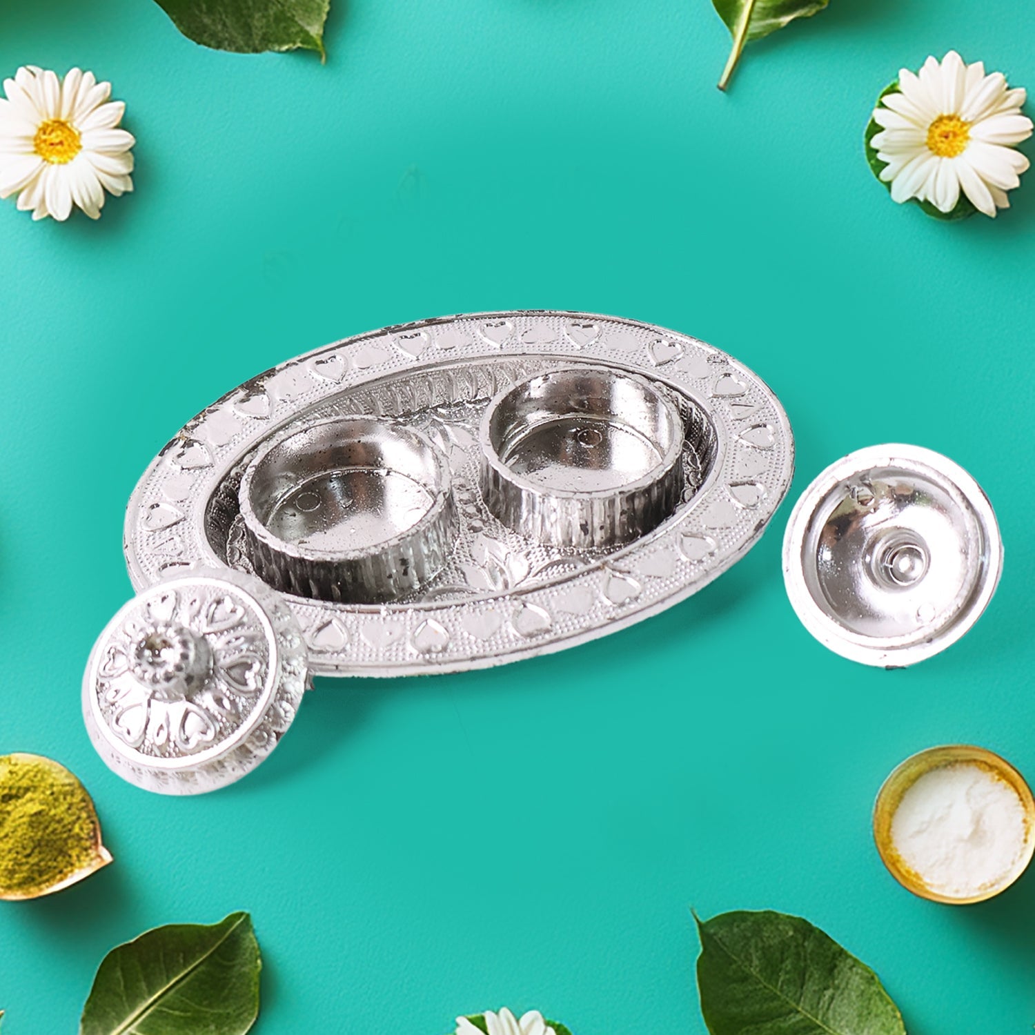 Oval Shape Special Puja Thali (1 Pc / Mix Design) Oval Shape Special Puja Thali (1 Pc / Mix Design)